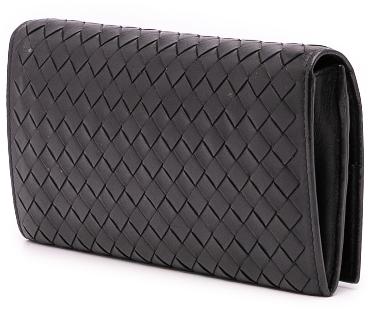 Bottega Veneta Nappa Intrecciato Long Wallet Zwart