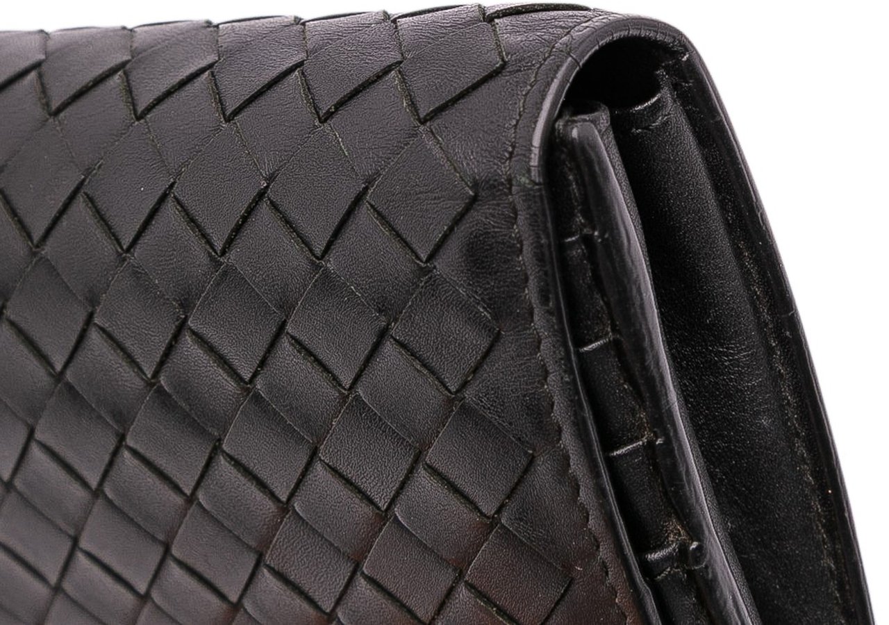 Bottega Veneta Nappa Intrecciato Long Wallet Zwart