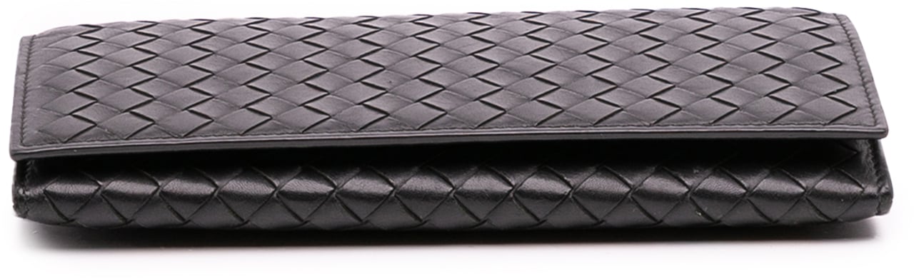 Bottega Veneta Nappa Intrecciato Long Wallet Zwart