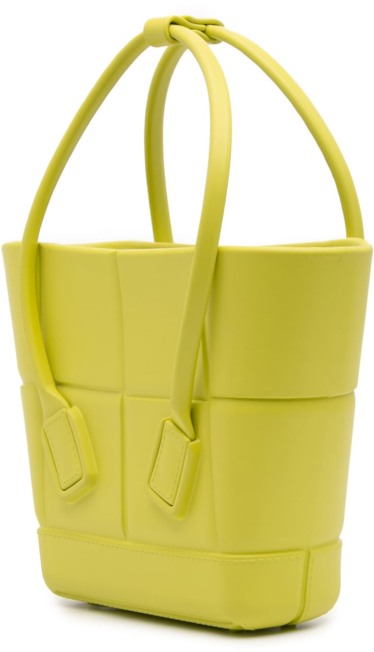 Bottega Veneta Mini Rubber Arco Shopping Bag Groen
