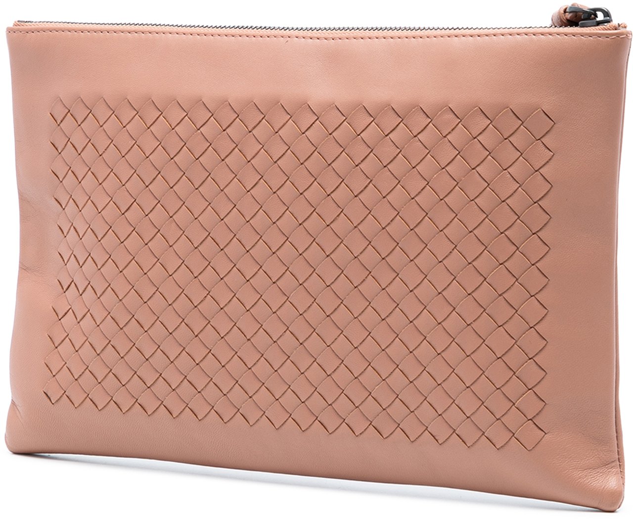 Bottega Veneta Nappa Intrecciato Zip Wristlet Pouch Bruin