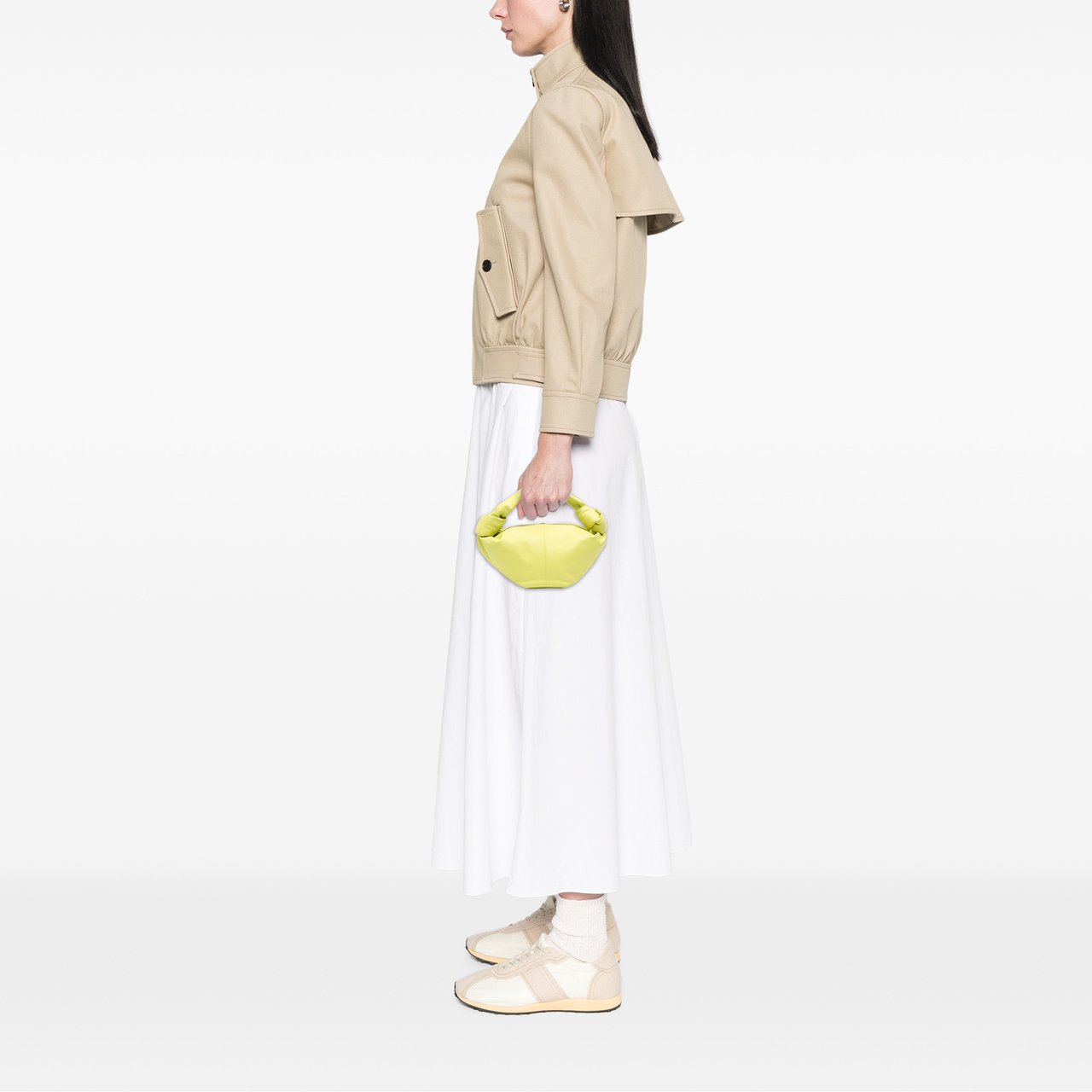Bottega Veneta Mini Calfskin Double Knot Groen