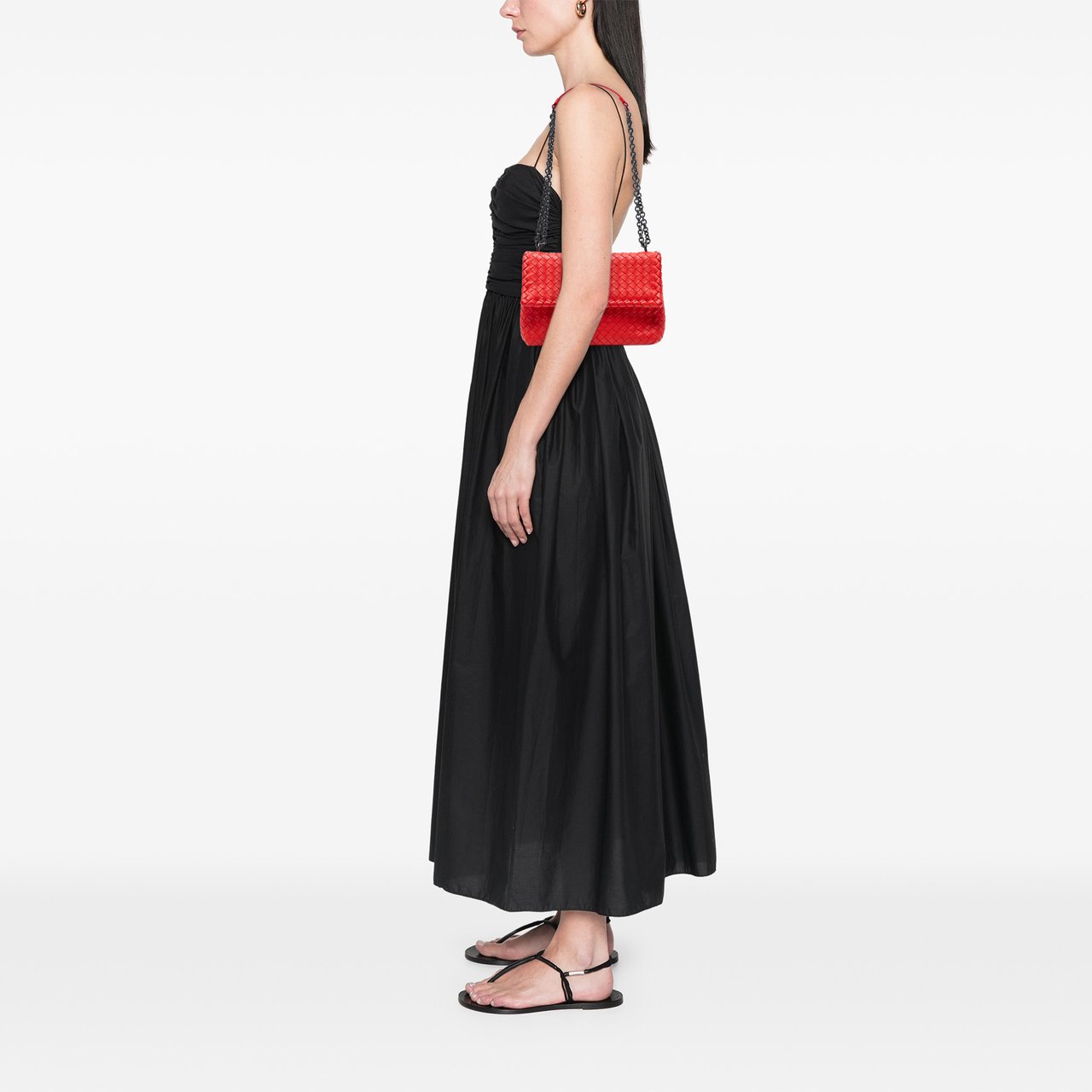 Bottega Veneta Small Nappa Intrecciato Olimpia Shoulder Bag Rood