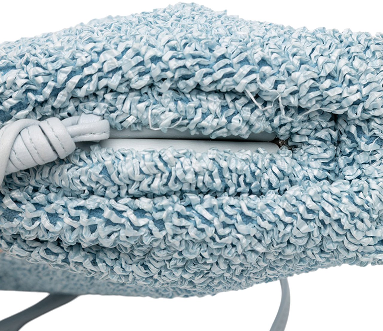 Bottega Veneta Boucle Curly Raffia The Mini Pouch Crossbody Blauw