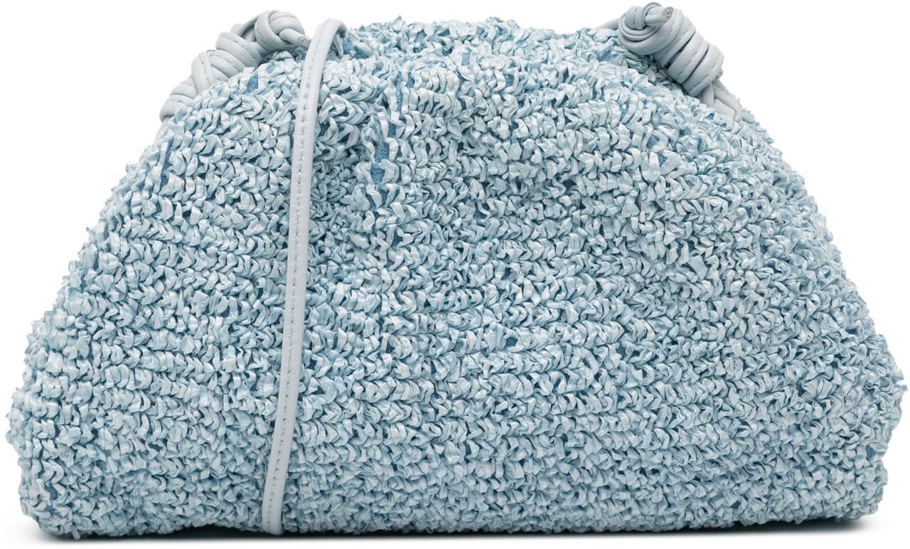 Bottega Veneta Boucle Curly Raffia The Mini Pouch Crossbody Blauw