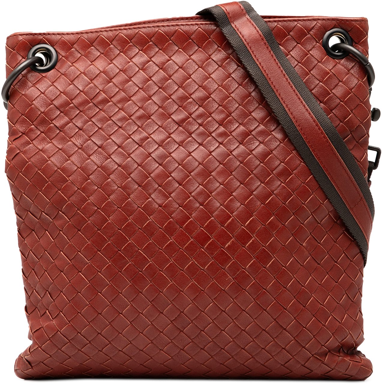 Bottega Veneta Leather Intrecciato Crossbody Bruin