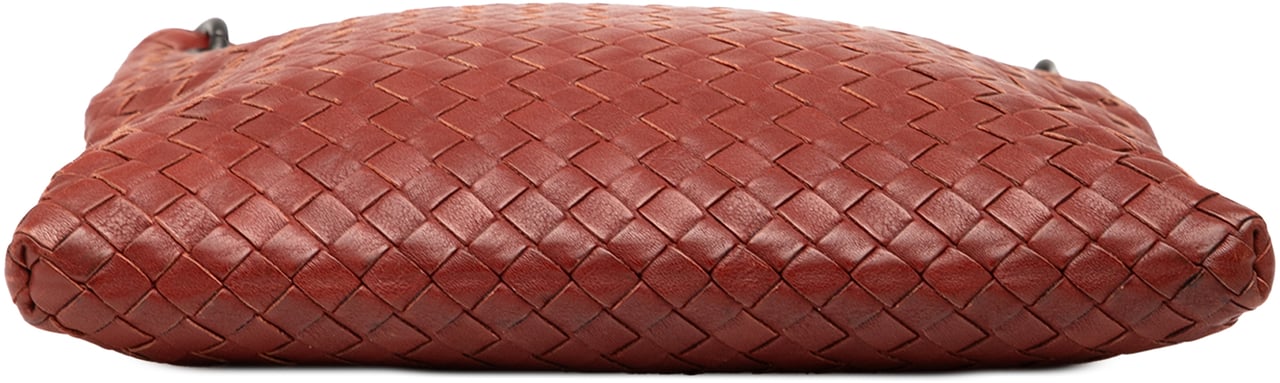 Bottega Veneta Leather Intrecciato Crossbody Bruin