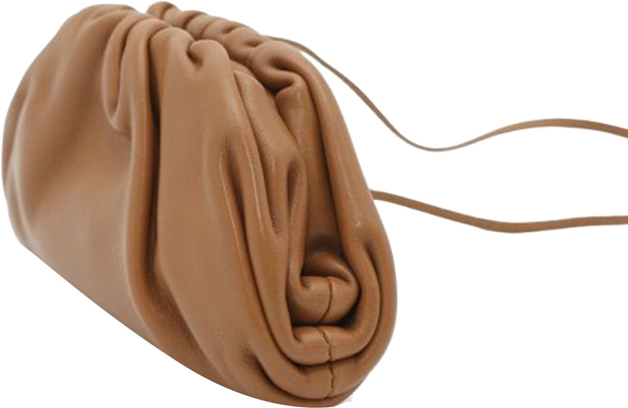 Bottega Veneta Lambskin The Extra Mini Pouch Crossbody Bruin