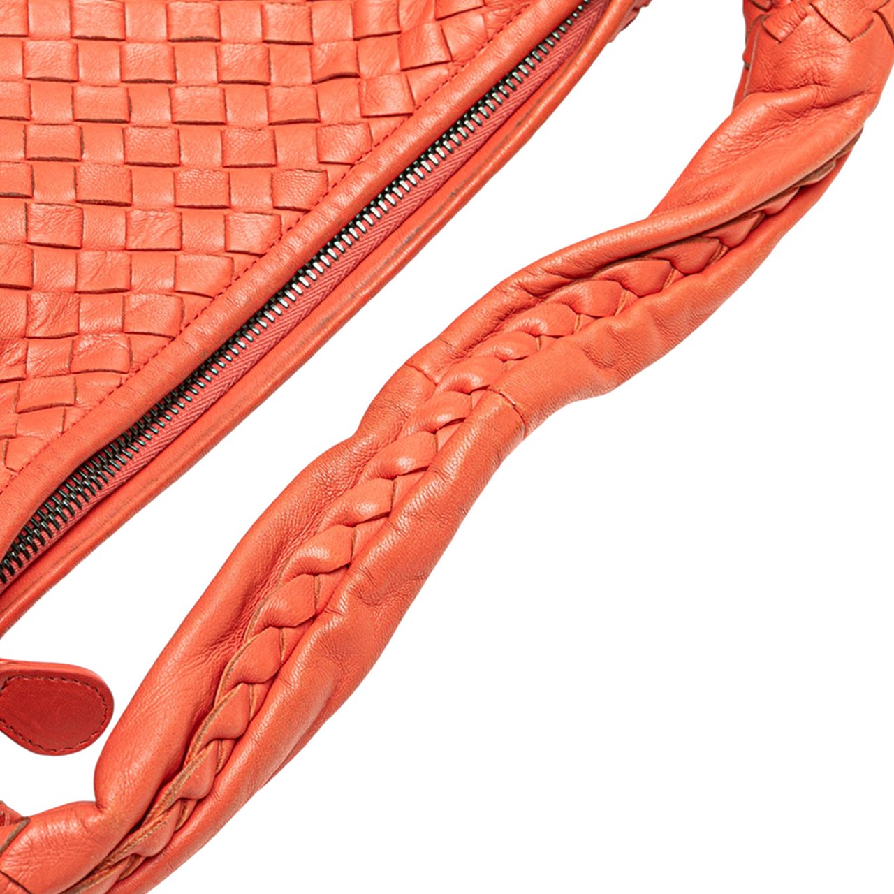 Bottega Veneta Medium Nappa Intrecciato Belly Hobo Oranje