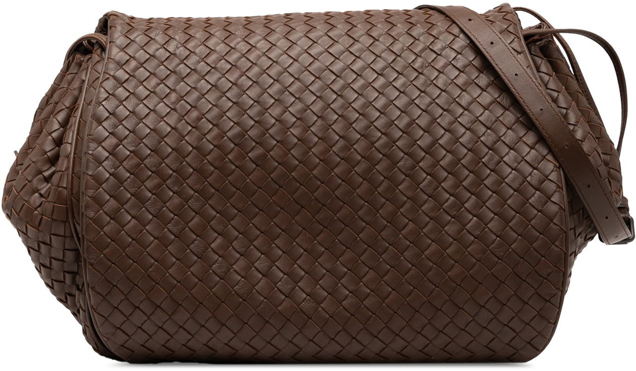 Bottega Veneta Nappa Intrecciato Flap Crossbody Bruin