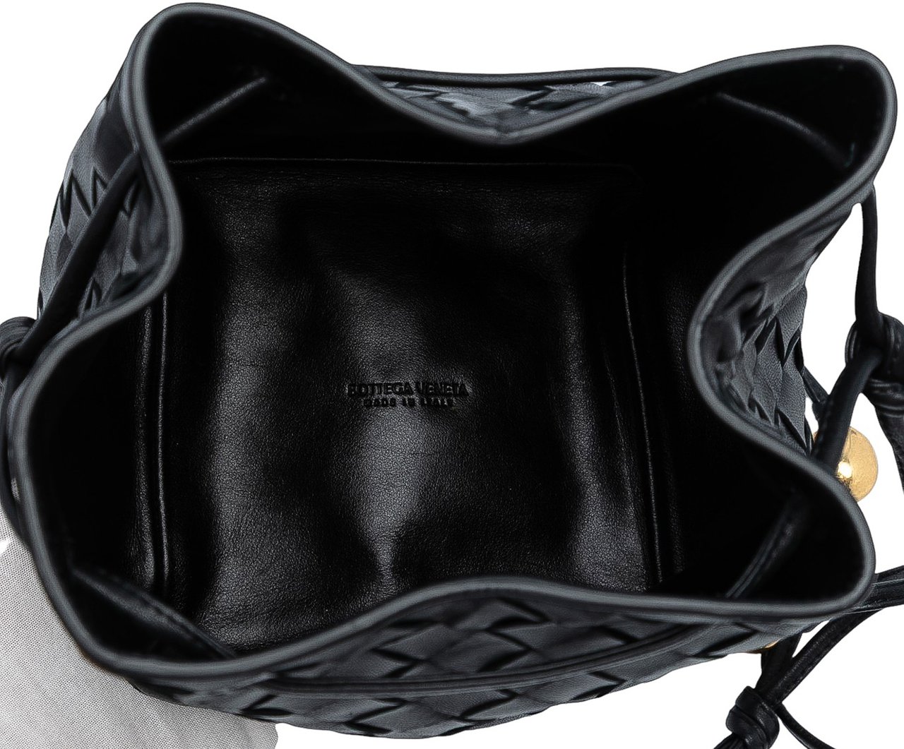 Bottega Veneta Small Nappa Intrecciato Bucket Bag Zwart