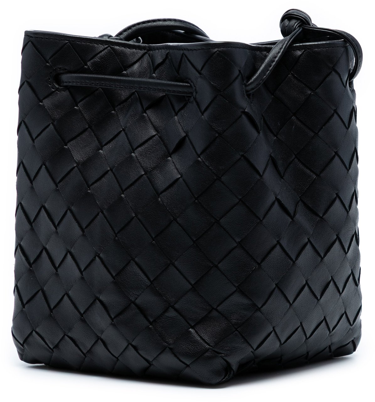 Bottega Veneta Small Nappa Intrecciato Bucket Bag Zwart