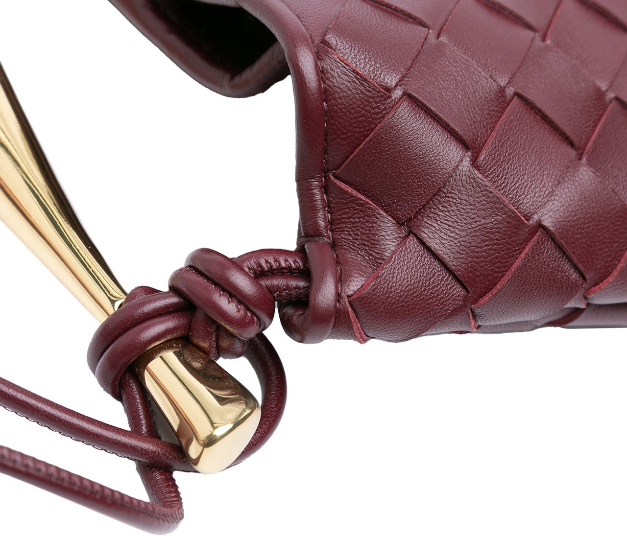 Bottega Veneta Baby Lambskin Intrecciato Sardine Satchel Rood