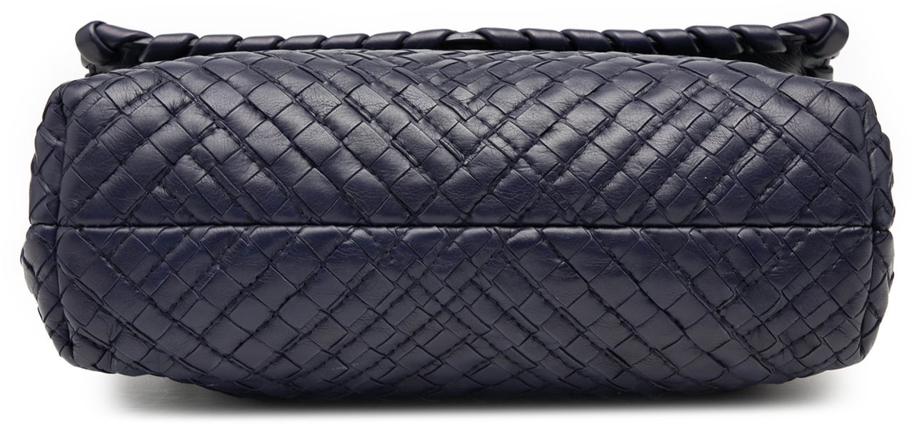 Bottega Veneta Small Nappa Intrecciato Stitched Olimpia Shoulder Bag Blauw