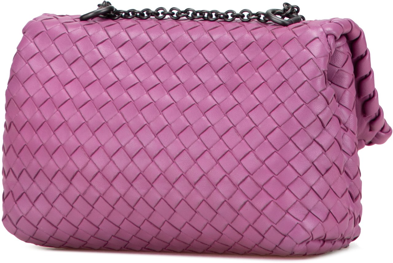 Bottega Veneta Baby Nappa Intrecciato Olimpia Crossbody Roze