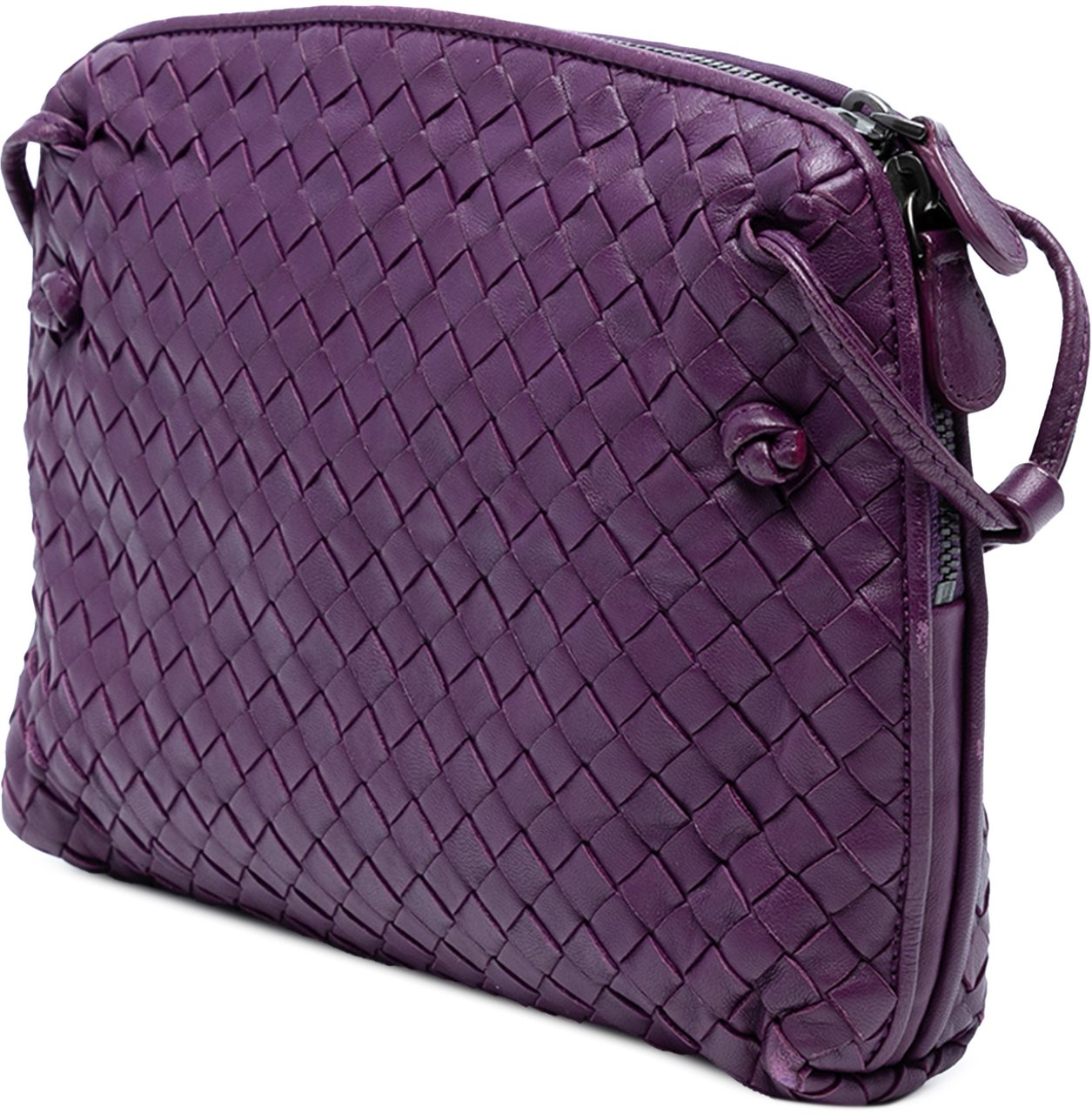 Bottega Veneta Nappa Intrecciato Nodini Crossbody Paars