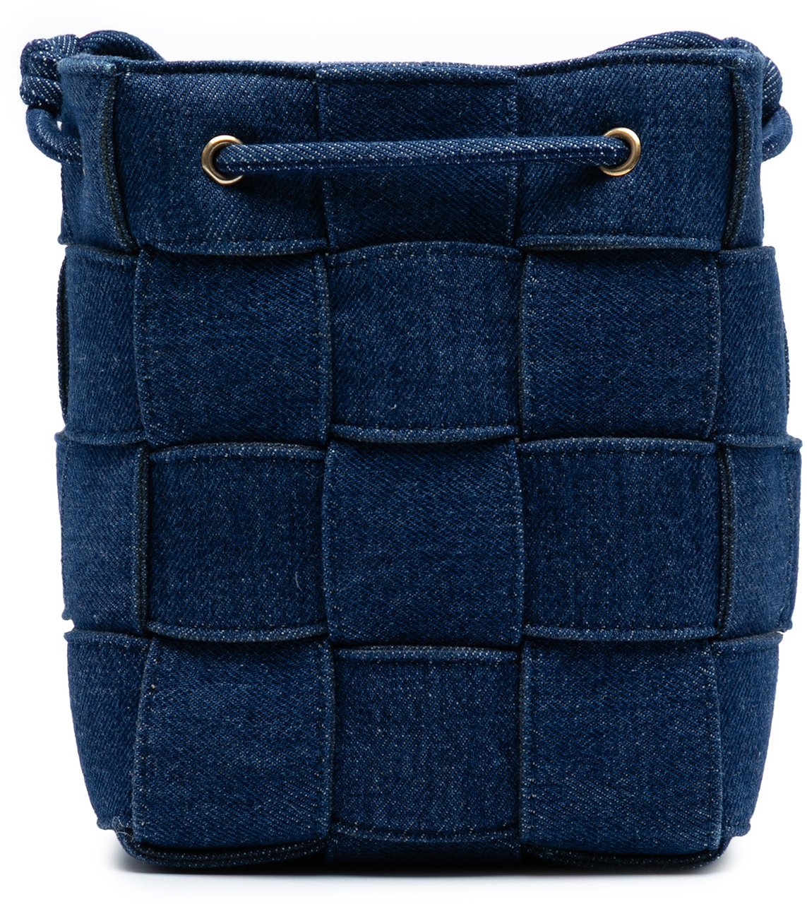 Bottega Veneta Small Denim Maxi Intrecciato Cassette Bucket Bag Blauw