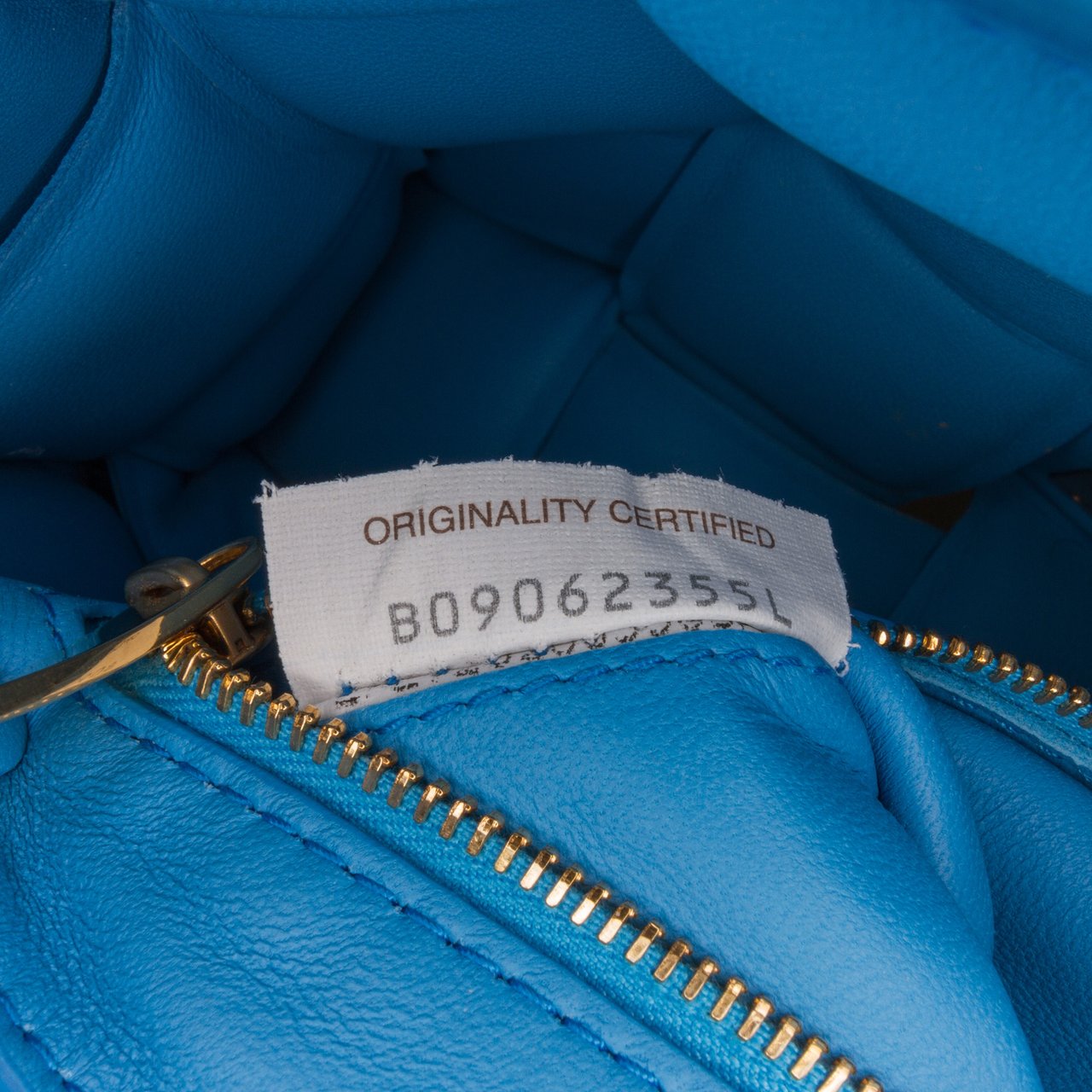 Bottega Veneta Nappa Intrecciato Padded Chain Cassette Satchel Blauw