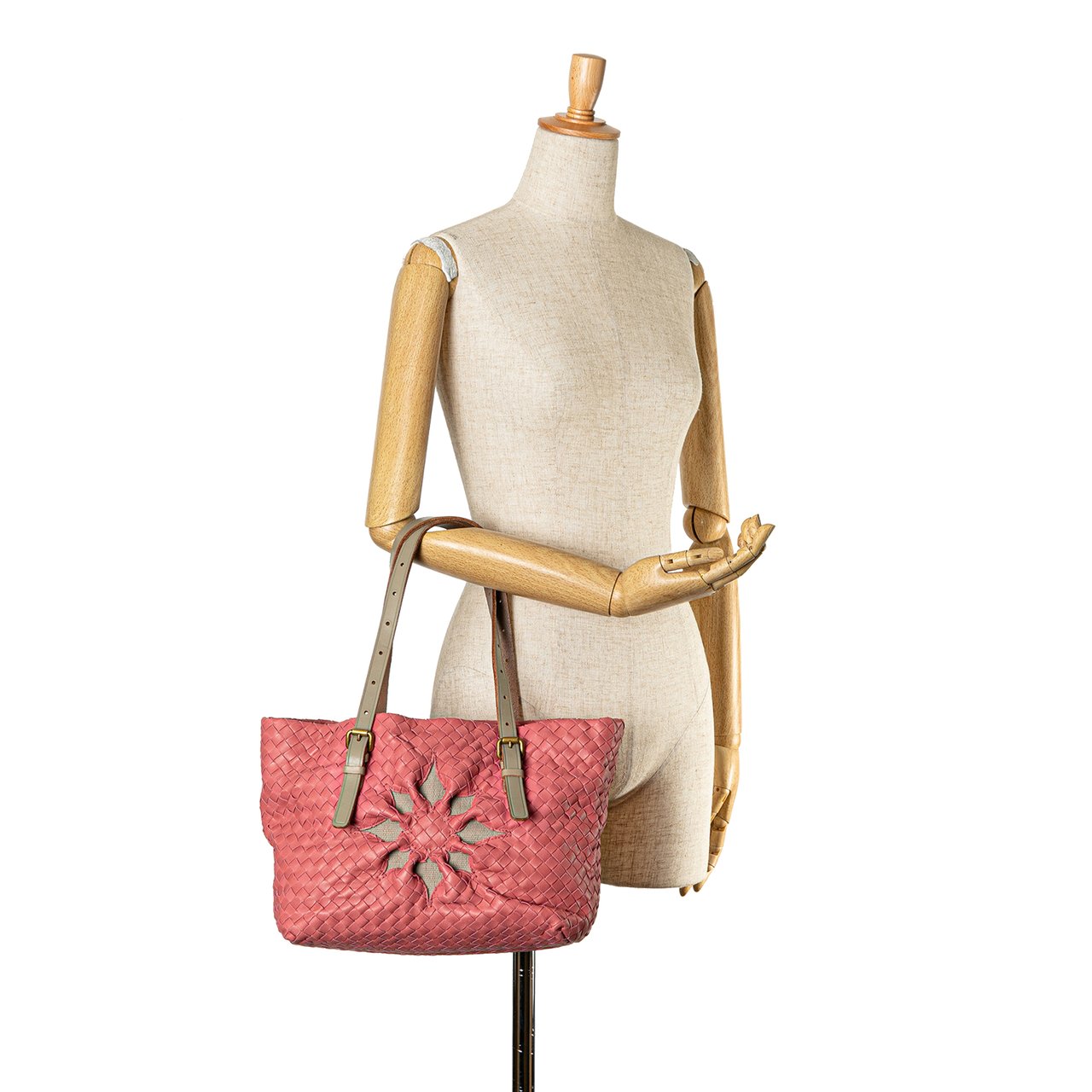 Bottega Veneta Intrecciato Marquise Flower Tote Roze