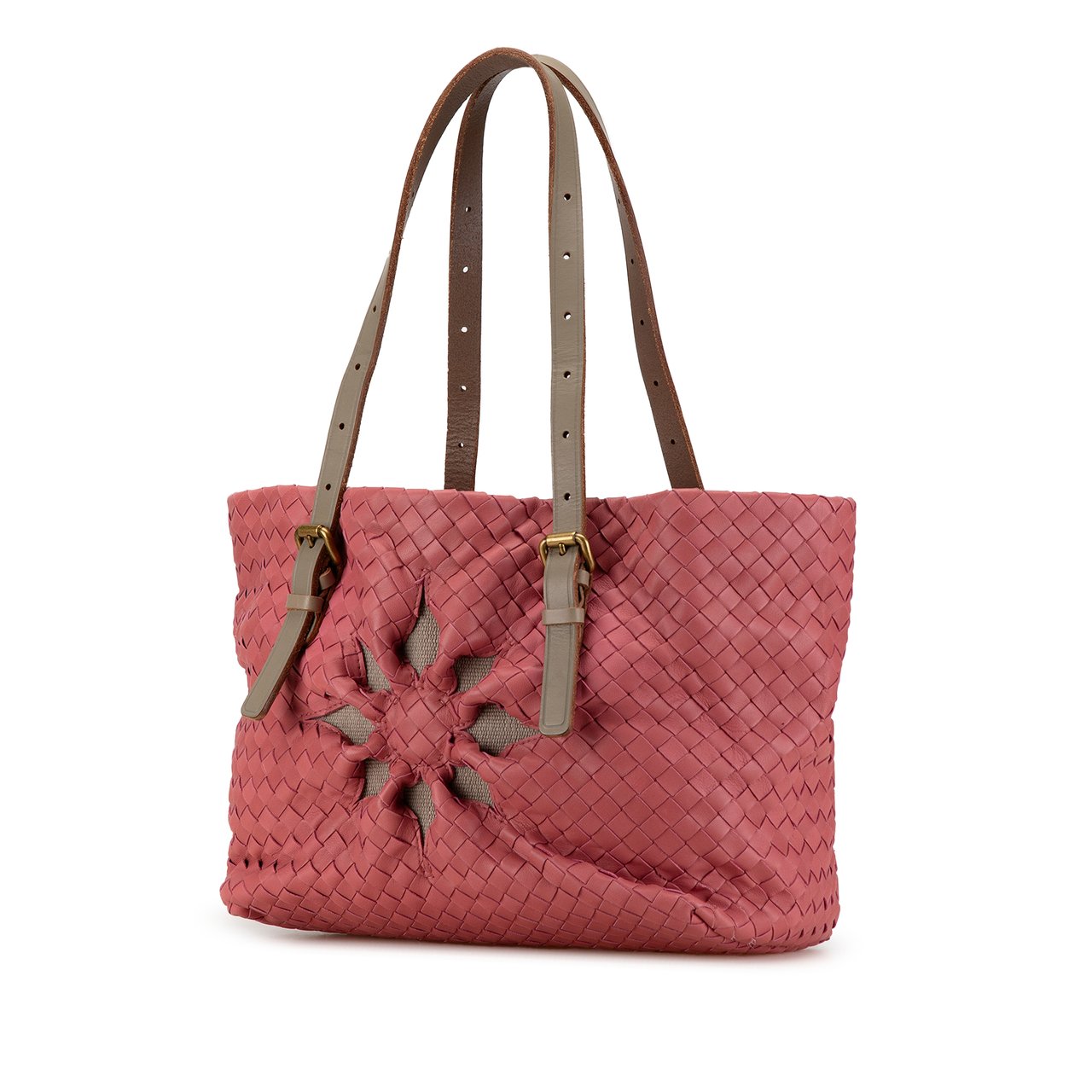 Bottega Veneta Intrecciato Marquise Flower Tote Roze