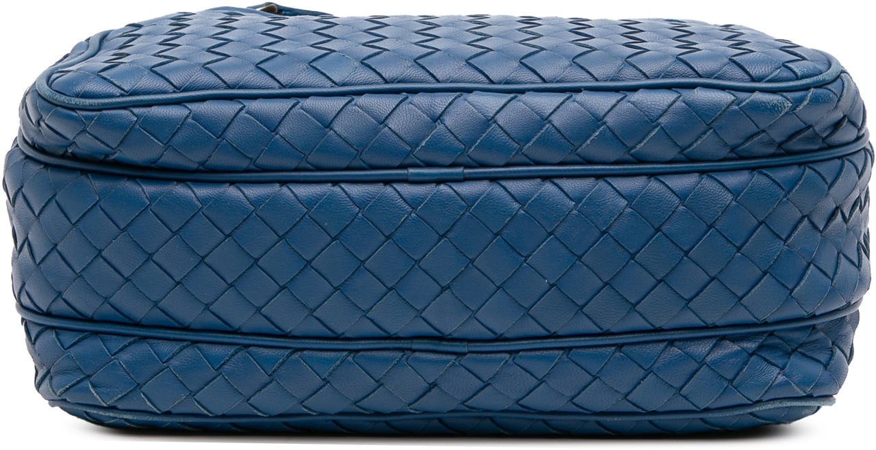 Bottega Veneta Nappa Intrecciato Crossbody Blauw