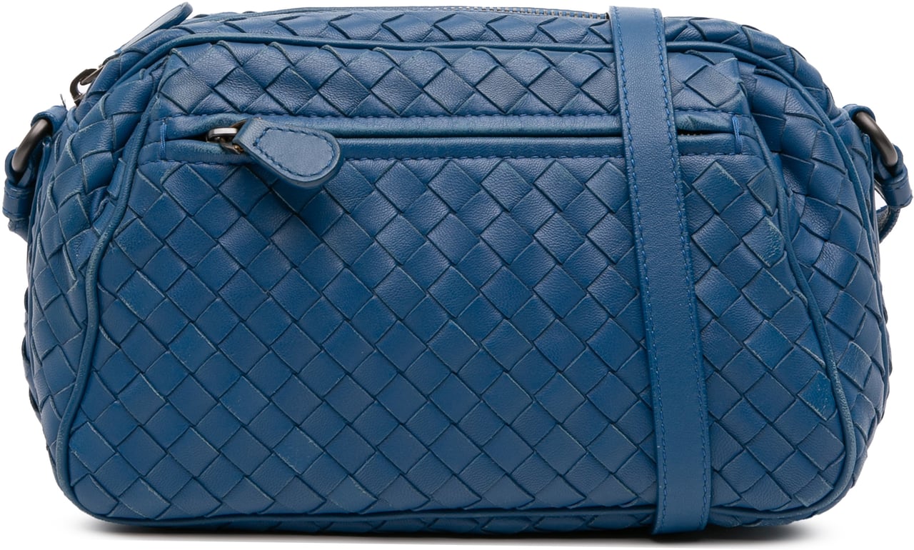 Bottega Veneta Nappa Intrecciato Crossbody Blauw