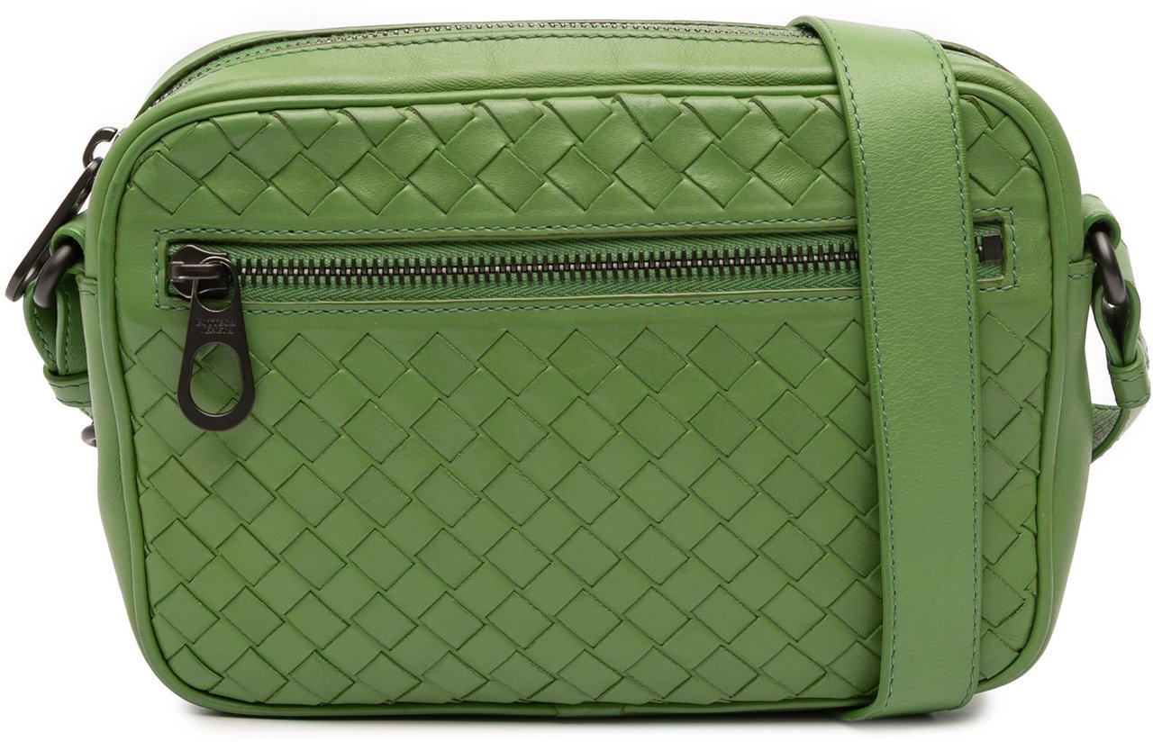 Bottega Veneta Nappa Intrecciato Crossbody Groen