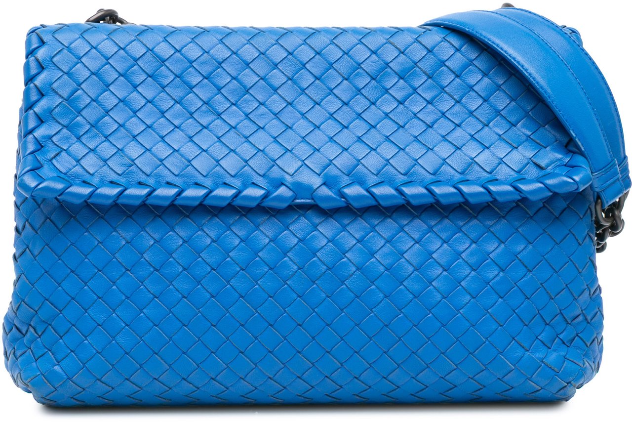 Bottega Veneta Medium Nappa Intrecciato Olimpia Shoulder Bag Blauw