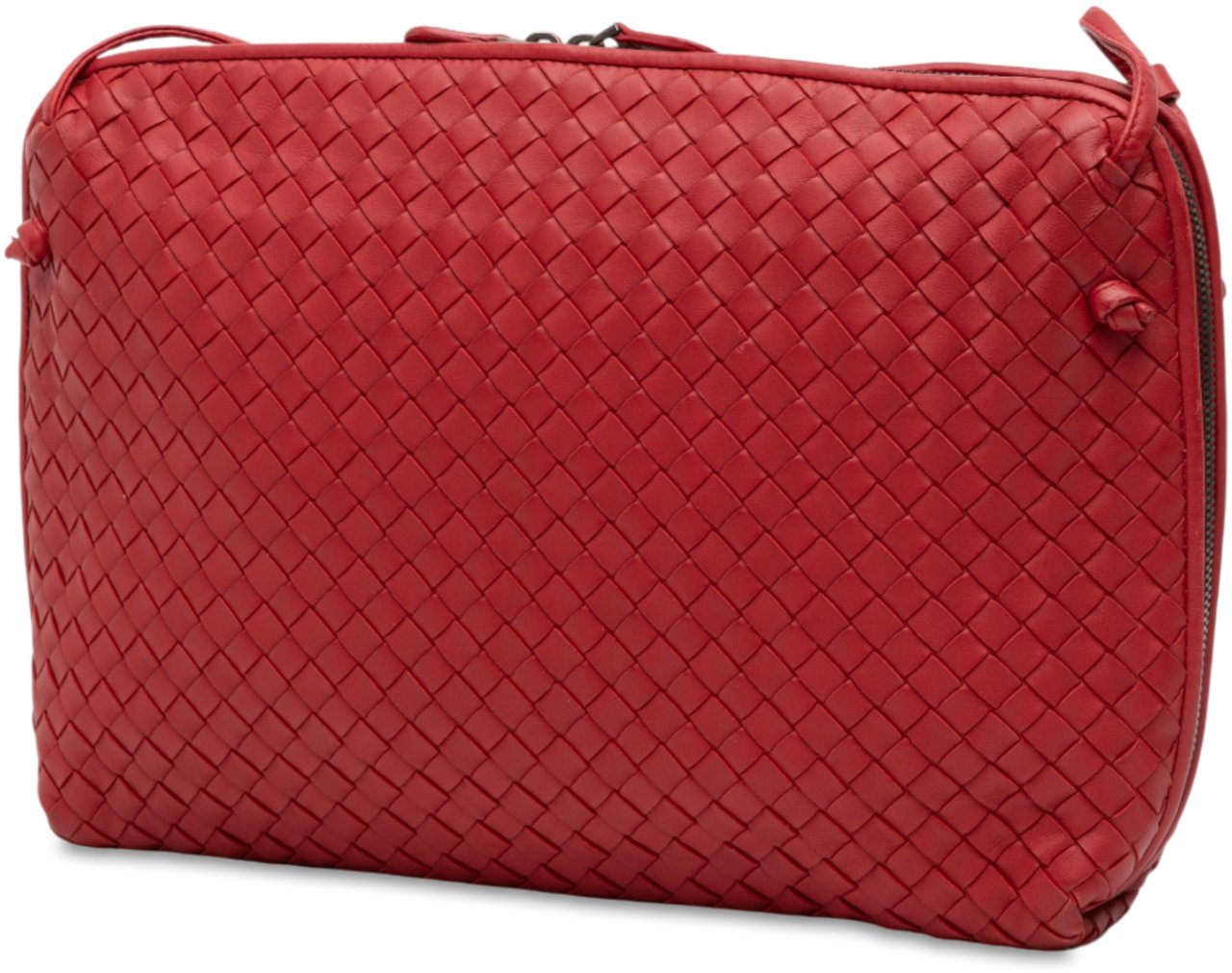 Bottega Veneta Large Nappa Intrecciato Nodini Crossbody Rood