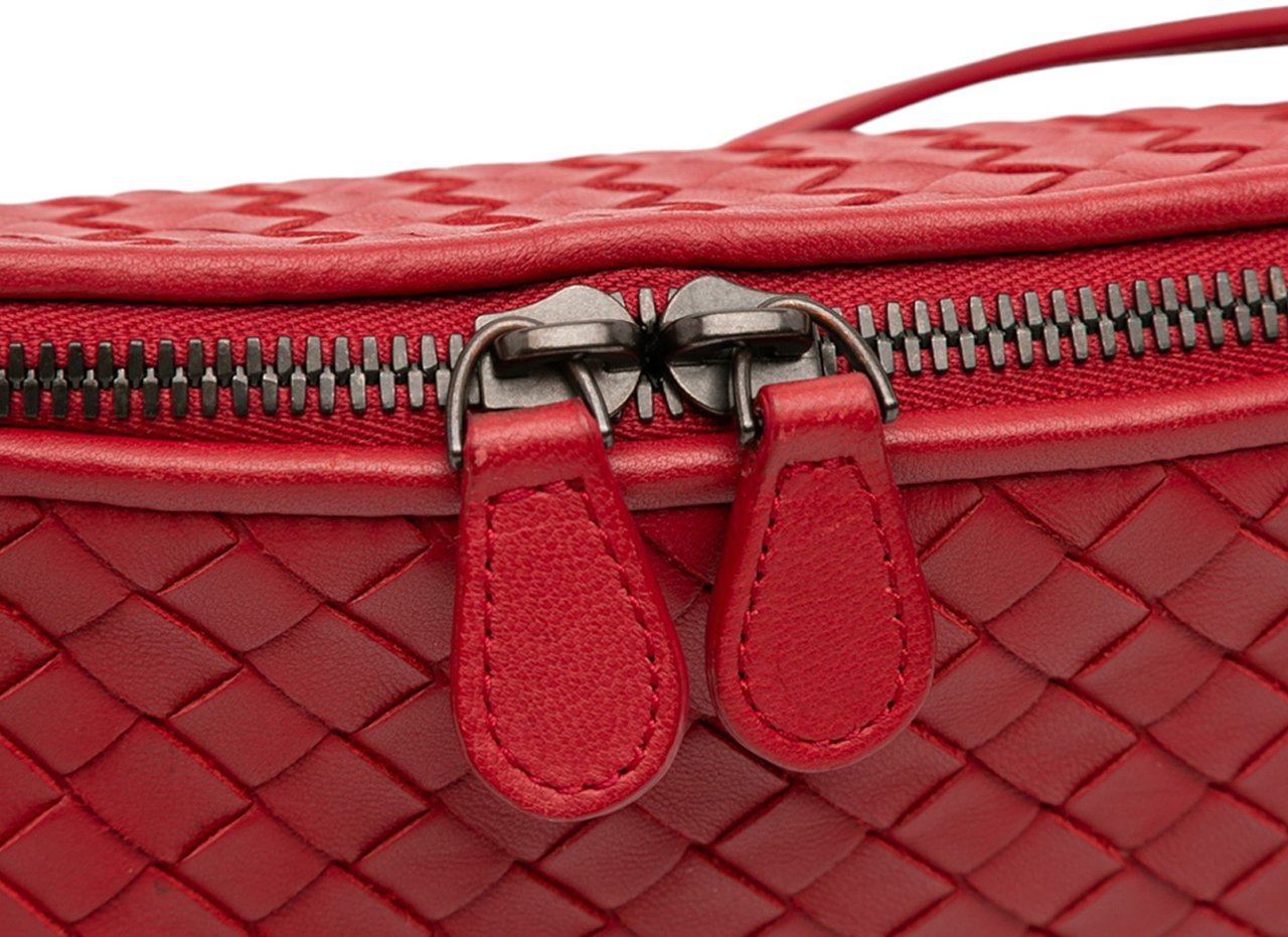 Bottega Veneta Large Nappa Intrecciato Nodini Crossbody Rood