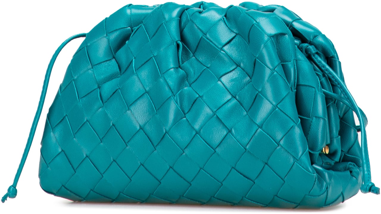 Bottega Veneta Nappa Intrecciato The Mini Pouch Blauw