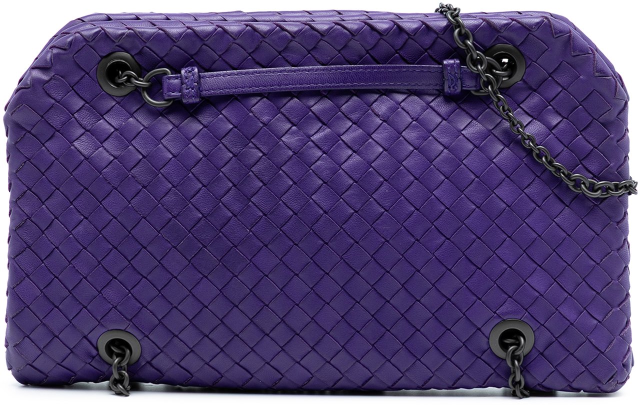 Bottega Veneta Nappa Intrecciato Duo Shoulder Bag Paars