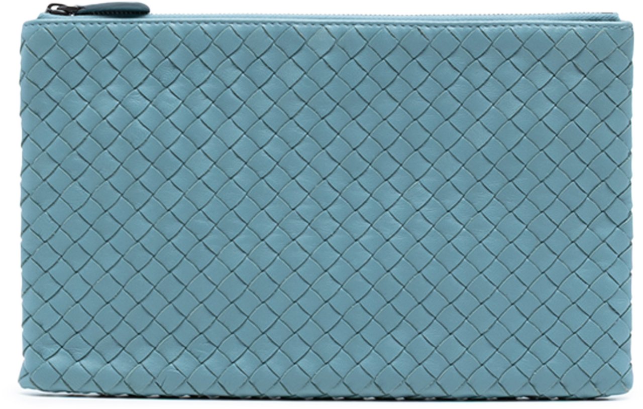 Bottega Veneta Nappa Intrecciato Clutch Blauw