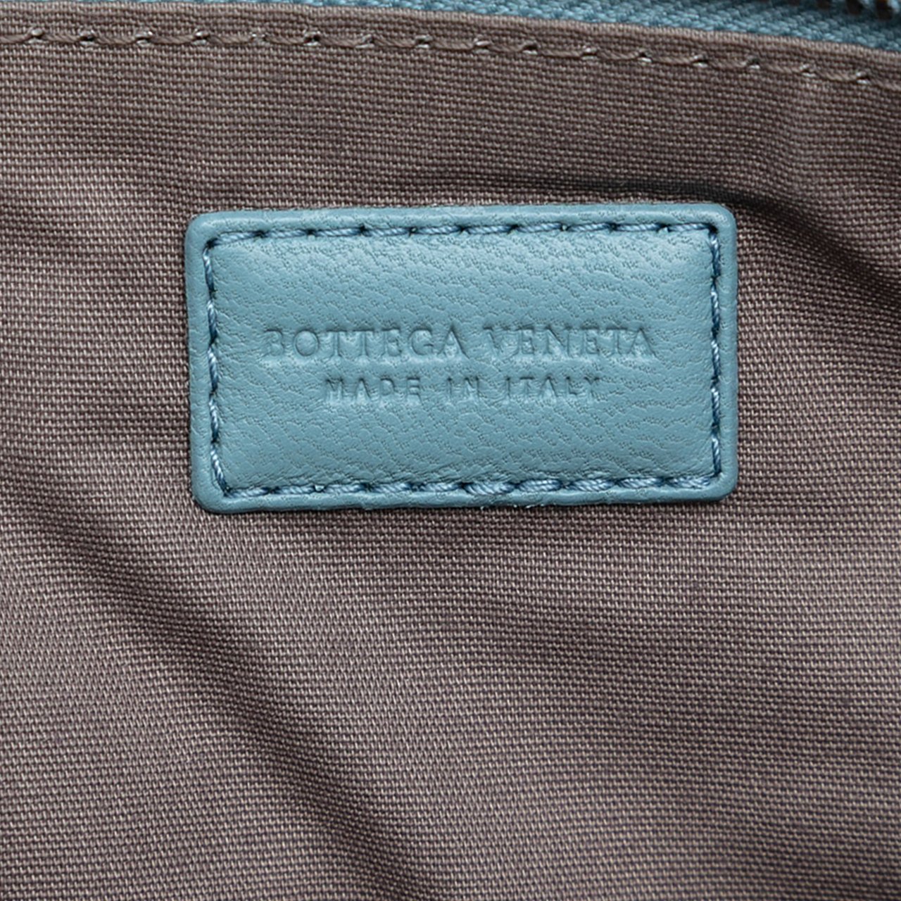Bottega Veneta Nappa Intrecciato Clutch Blauw