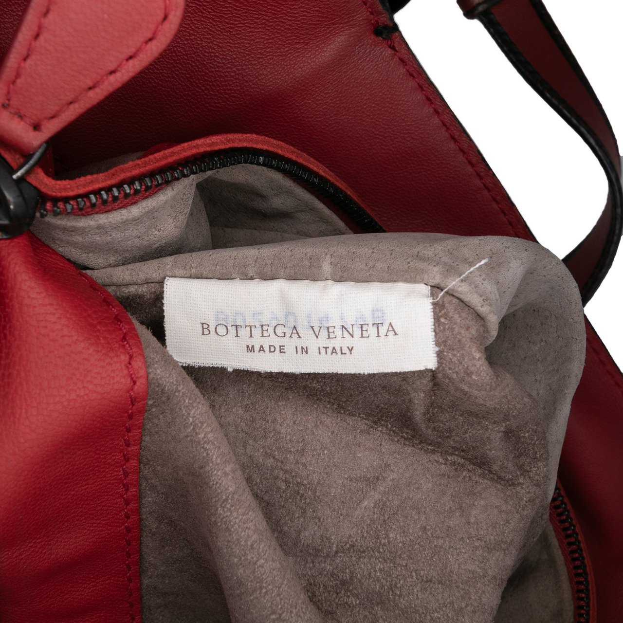 Bottega Veneta Nappa Intrecciato Karung Glass Tote Rood