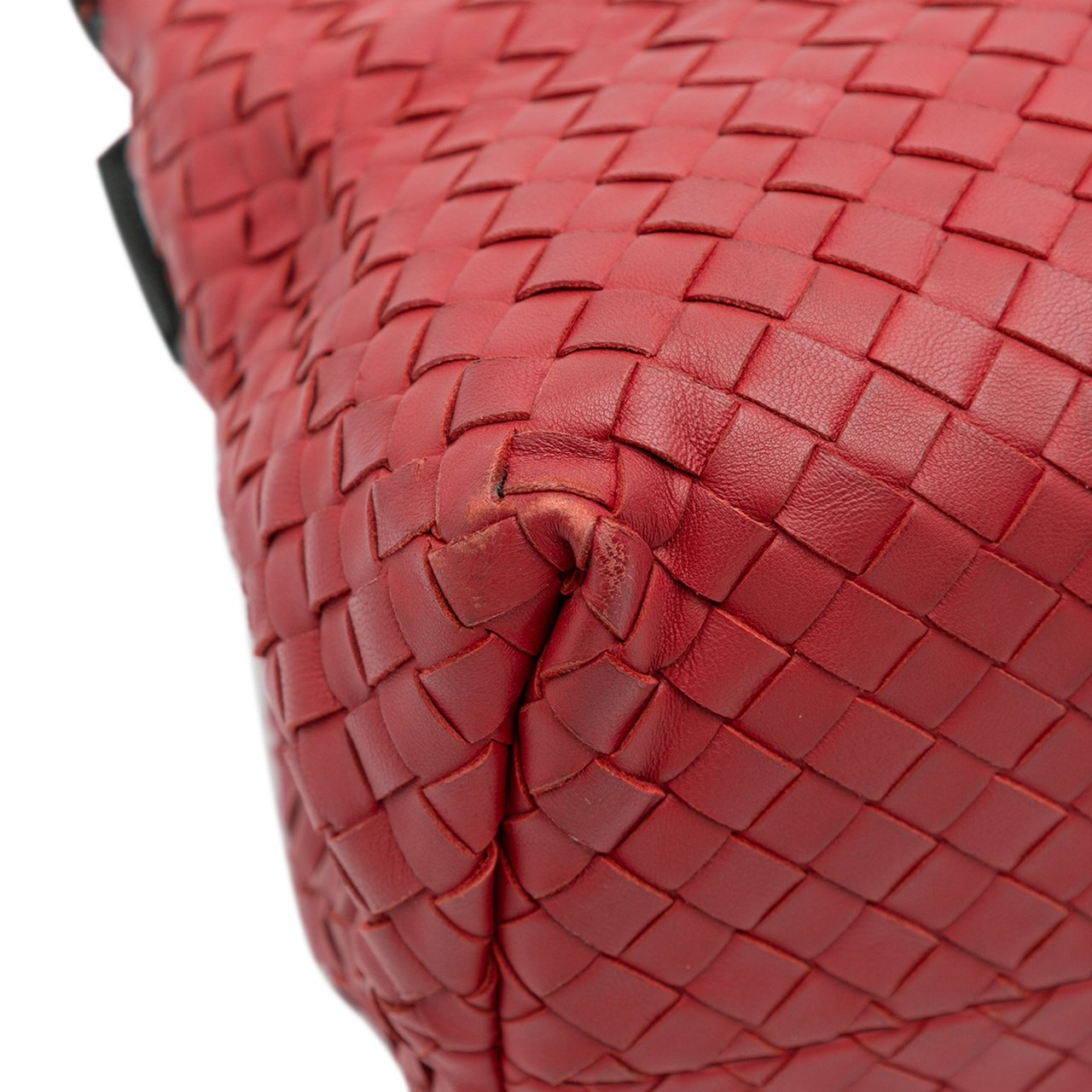 Bottega Veneta Nappa Intrecciato Karung Glass Tote Rood