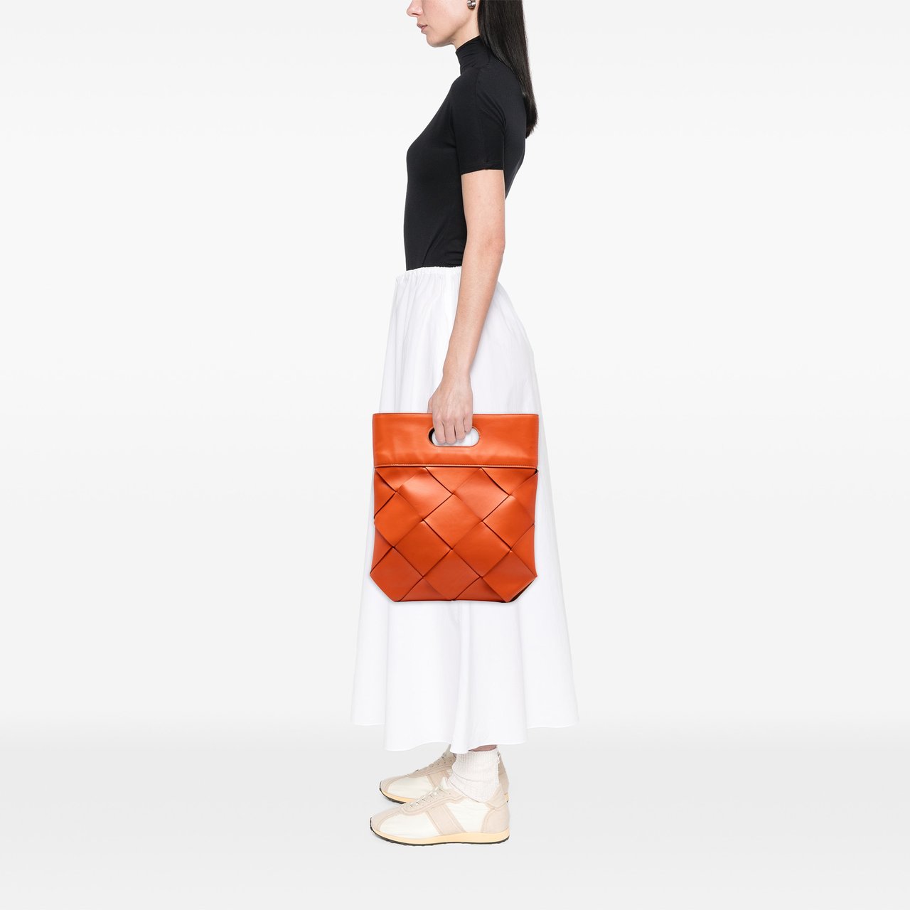 Bottega Veneta Small French Calfskin Slip Tote Oranje