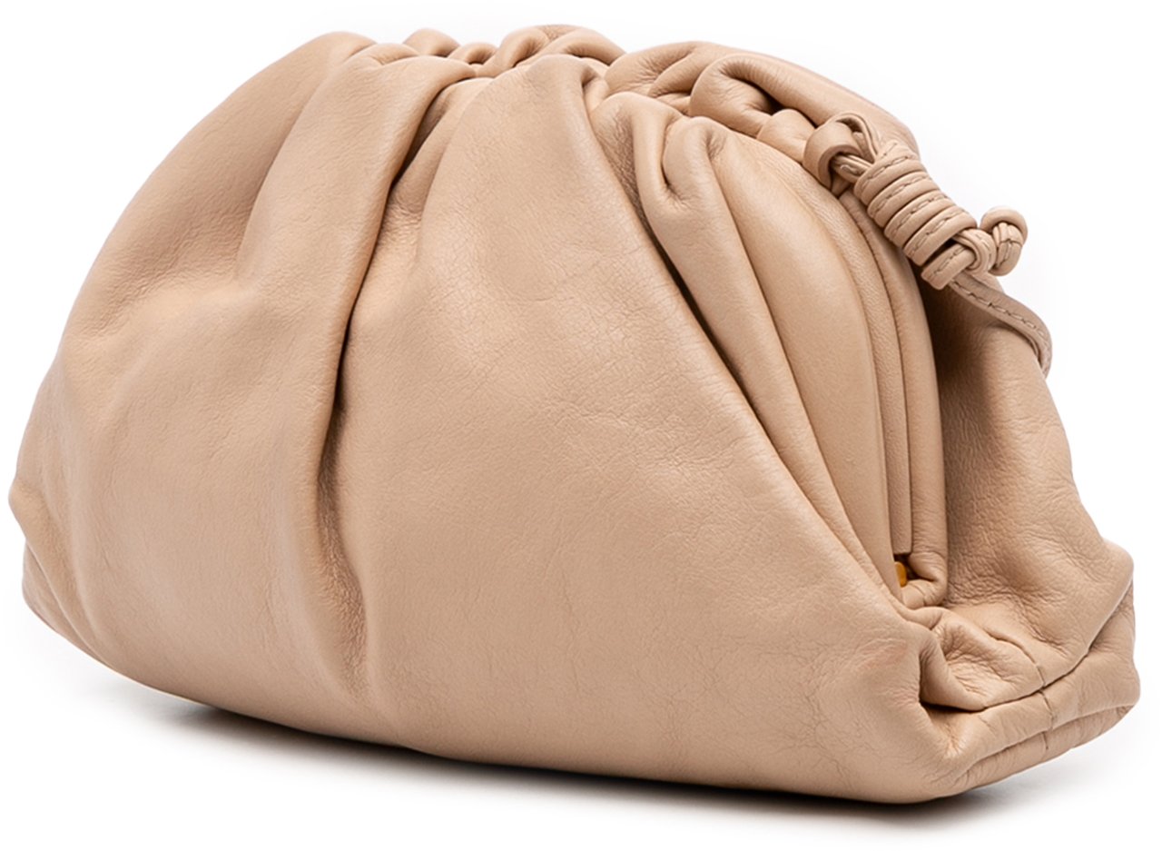 Bottega Veneta Lambskin The Mini Pouch Crossbody Bruin