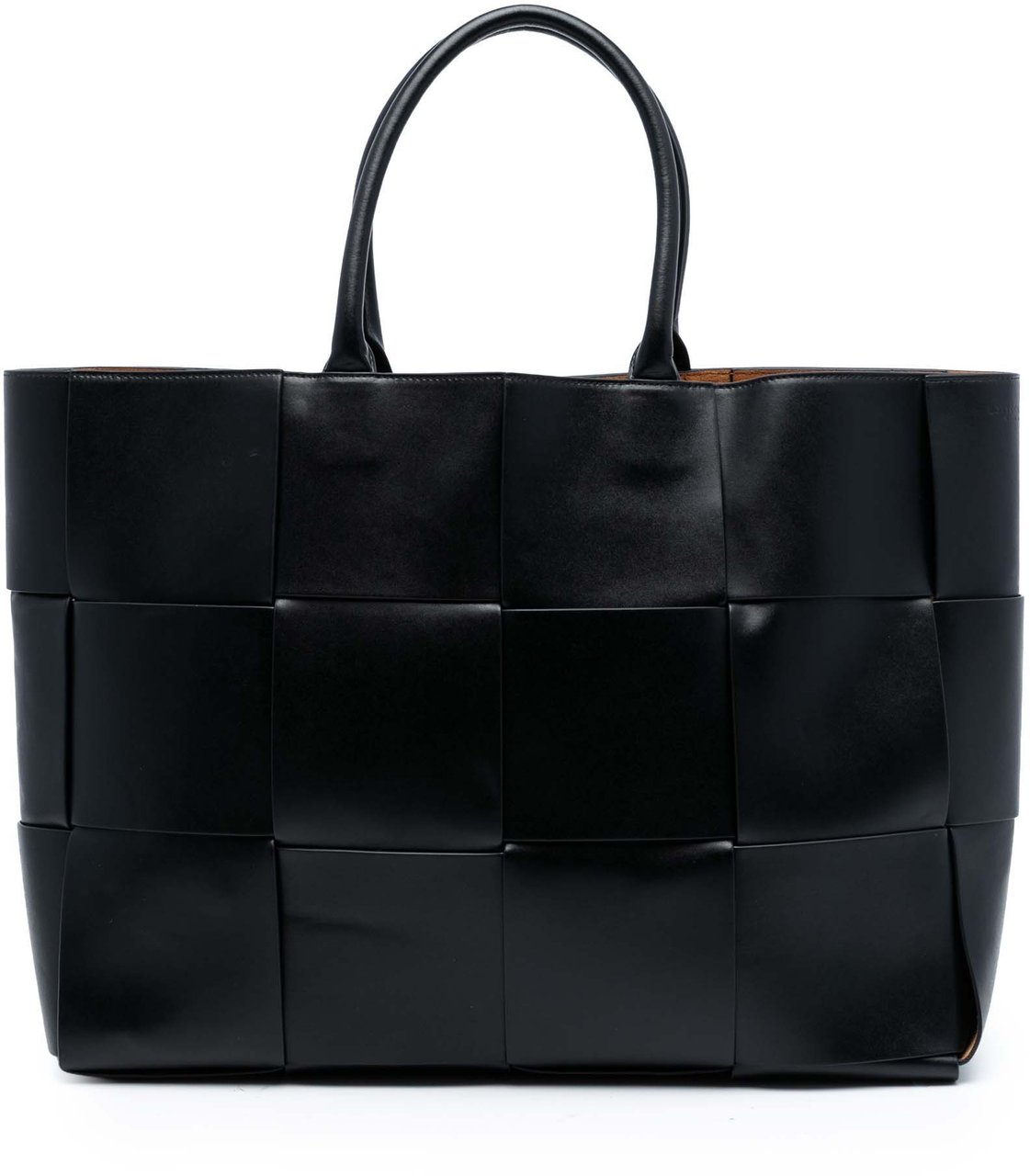 Bottega Veneta Large Lambskin Maxi Intrecciato Arco Tote Zwart