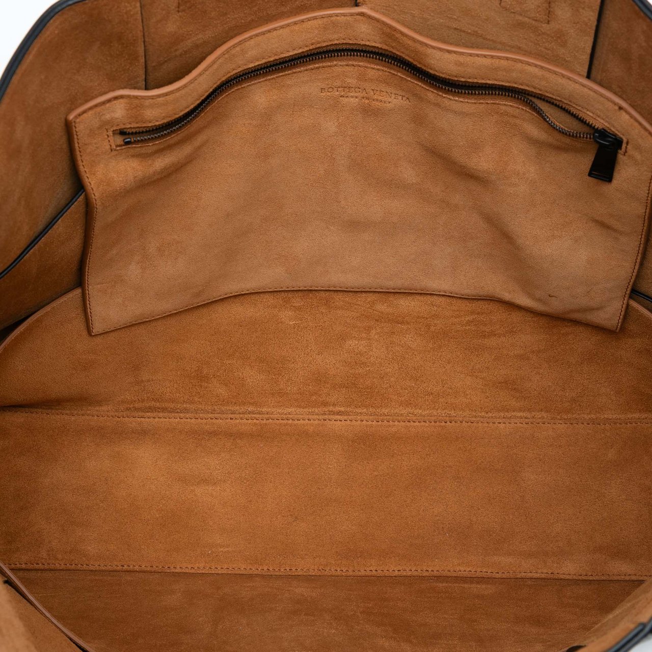 Bottega Veneta Large Lambskin Maxi Intrecciato Arco Tote Zwart