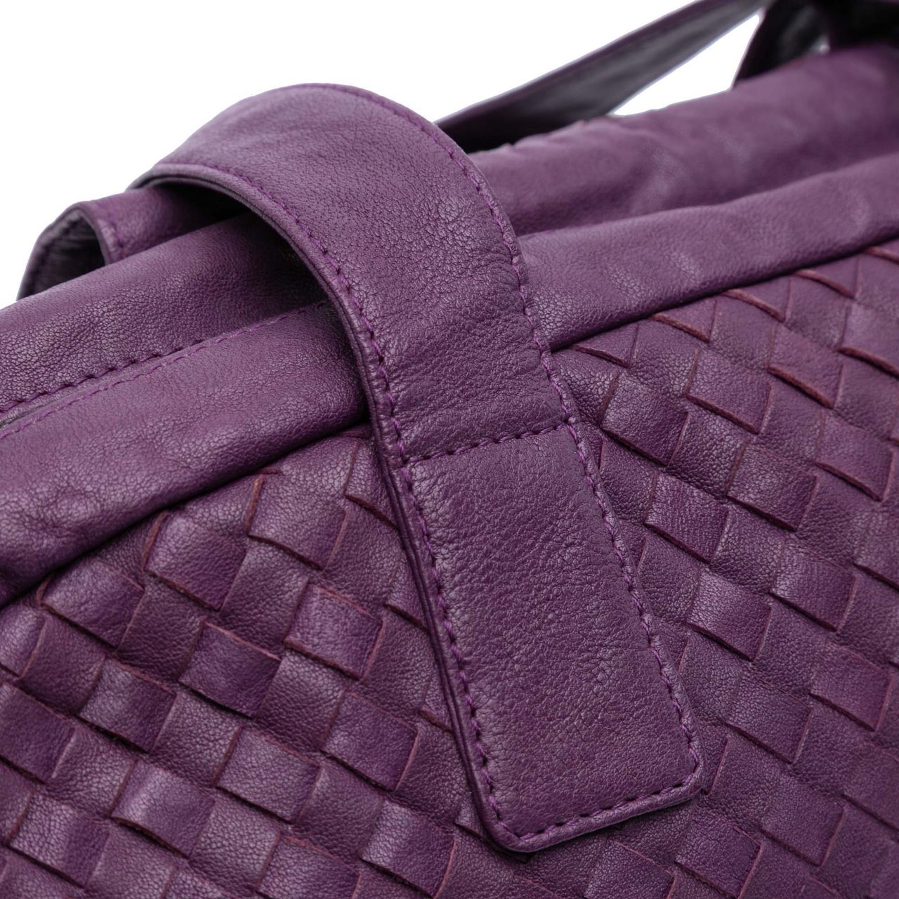 Bottega Veneta Nappa Intrecciato Shoulder Bag Paars