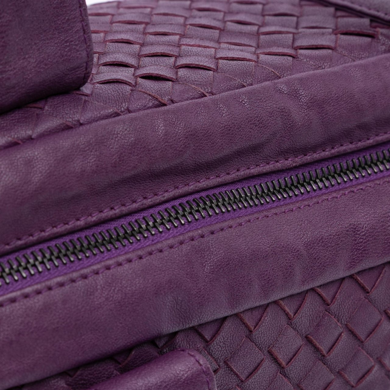 Bottega Veneta Nappa Intrecciato Shoulder Bag Paars