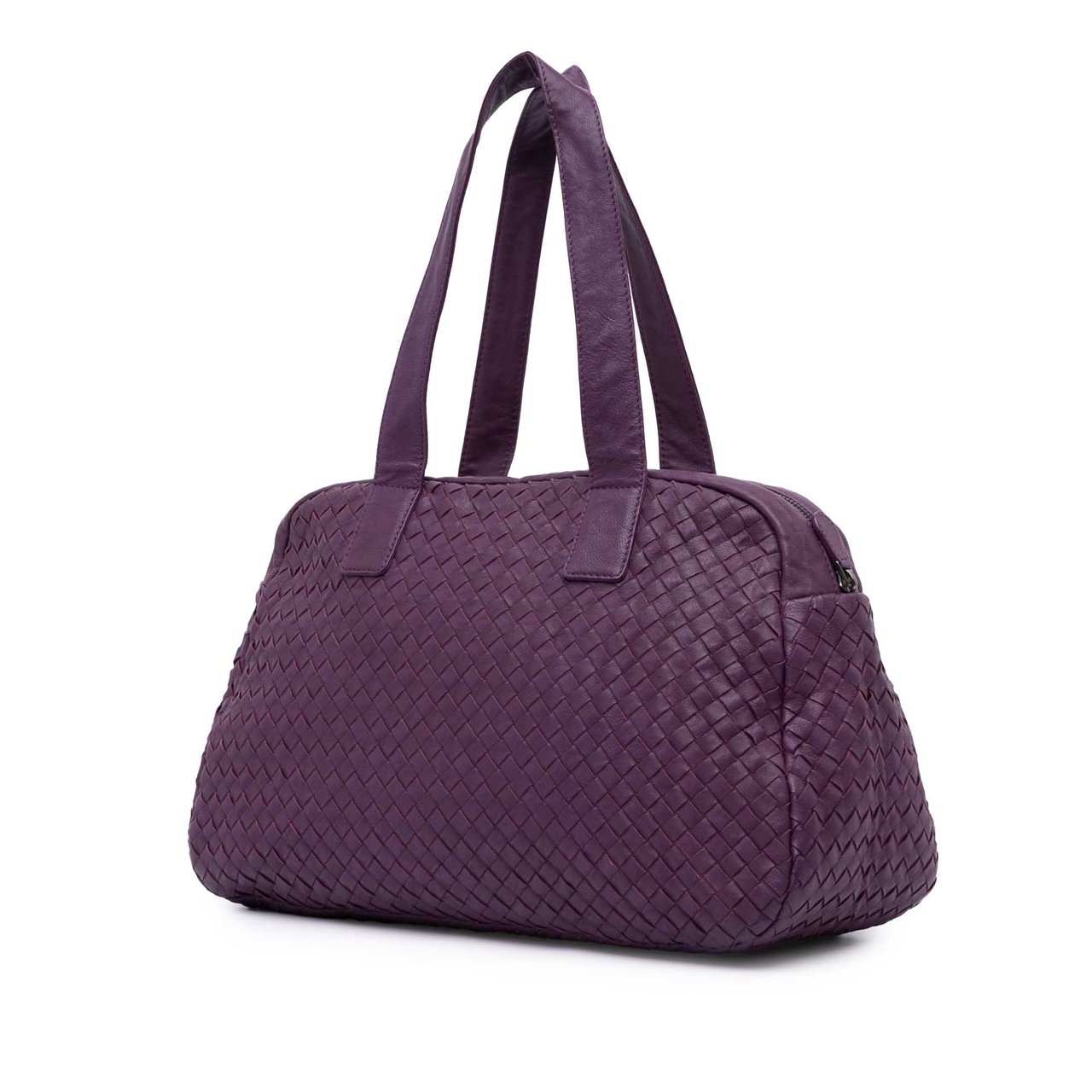 Bottega Veneta Nappa Intrecciato Shoulder Bag Paars