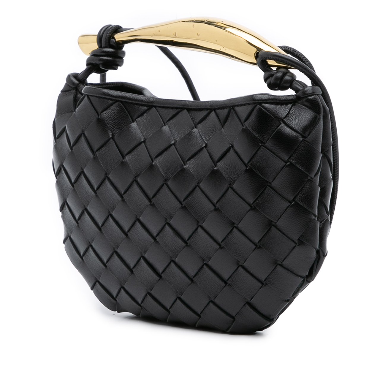 Bottega Veneta Baby Lambskin Intrecciato Sardine Zwart