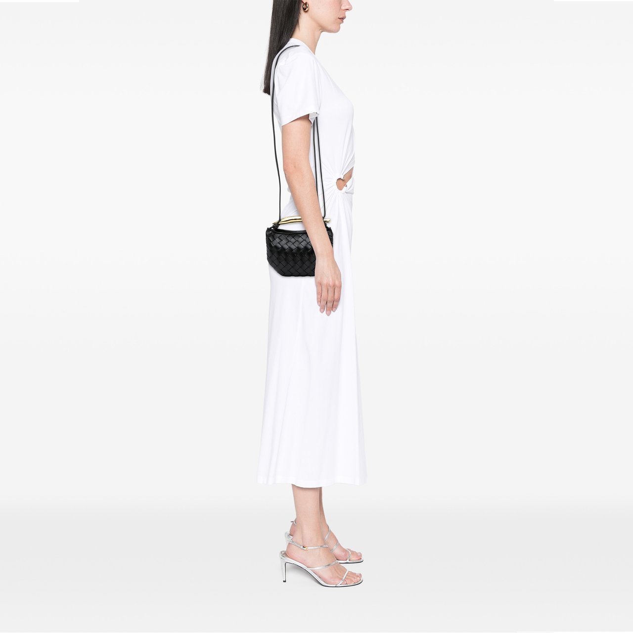 Bottega Veneta Baby Lambskin Intrecciato Sardine Zwart