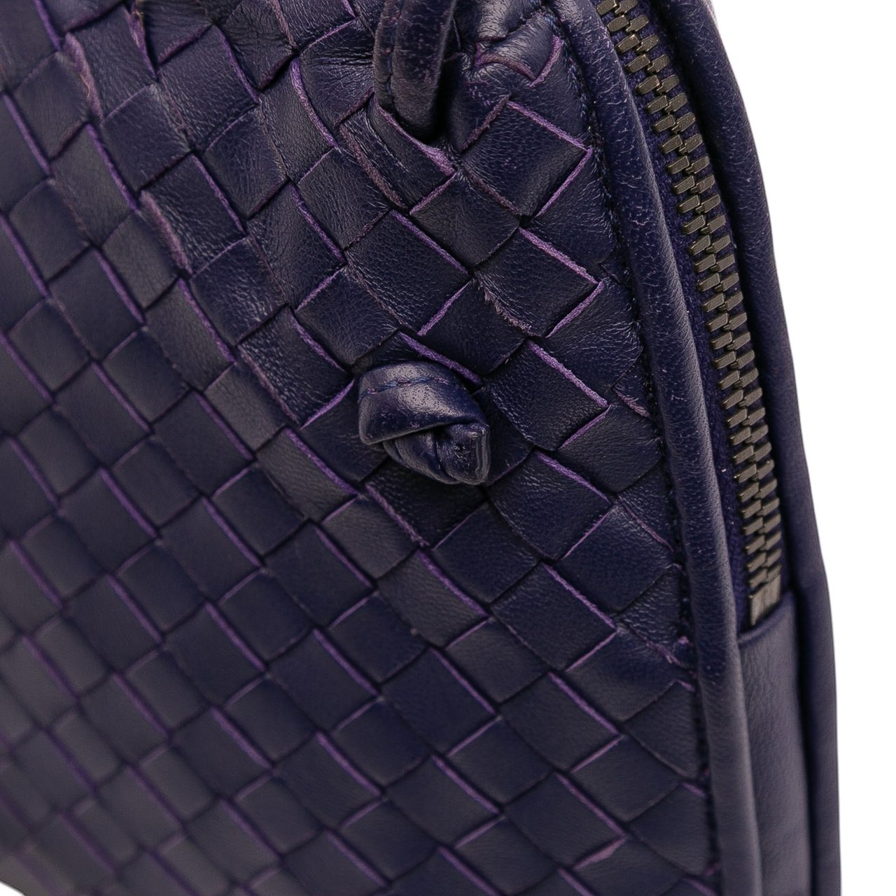 Bottega Veneta Nappa Intrecciato Nodini Crossbody Blauw