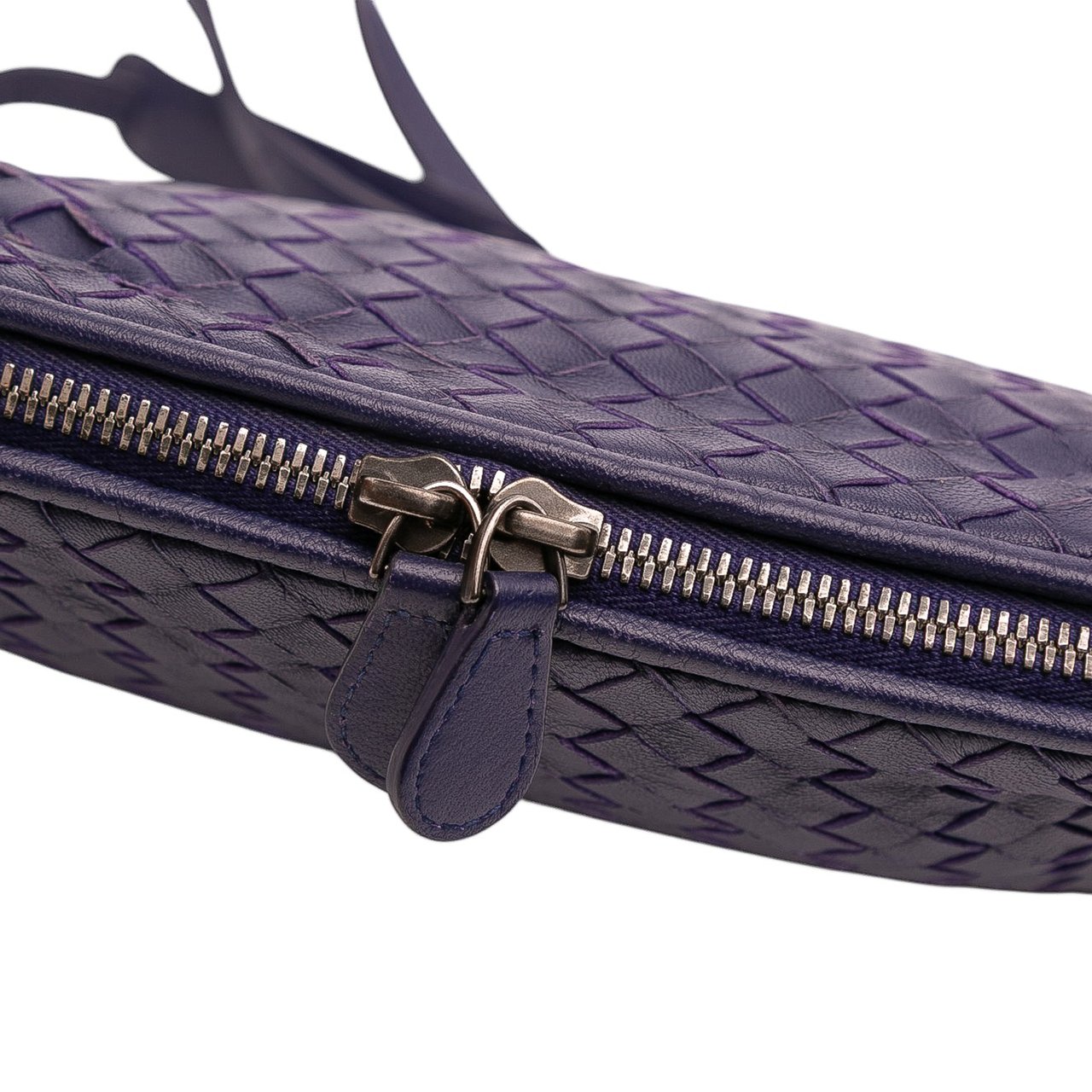 Bottega Veneta Nappa Intrecciato Nodini Crossbody Blauw
