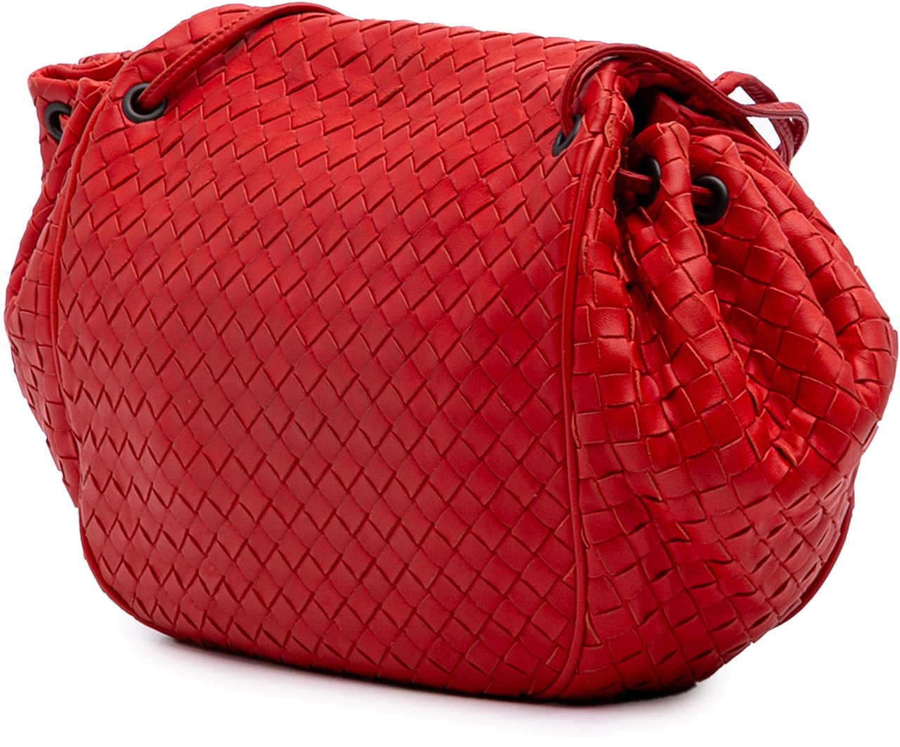 Bottega Veneta Nappa Intrecciato Flap Crossbody Rood