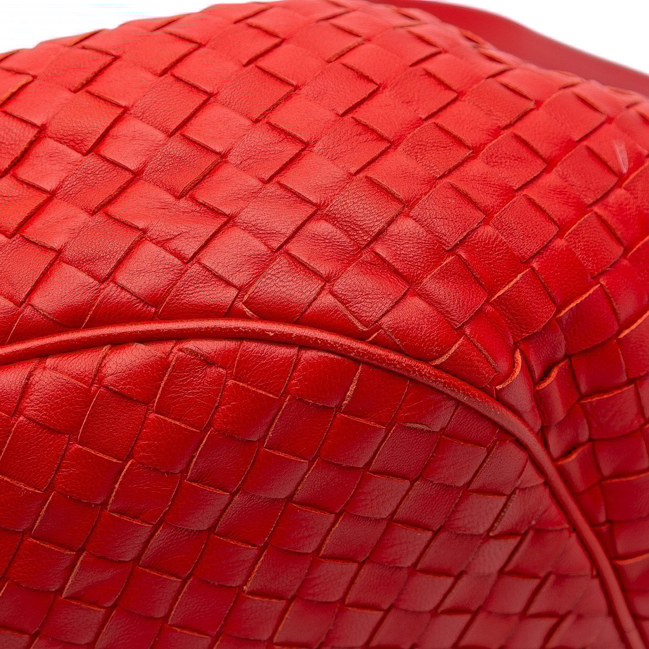 Bottega Veneta Nappa Intrecciato Flap Crossbody Rood