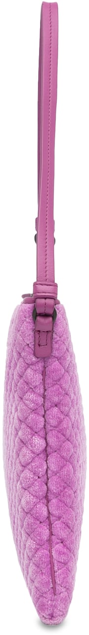 Bottega Veneta Intrecciato Butterfly Pochette Velvet Shoulder Bag Paars